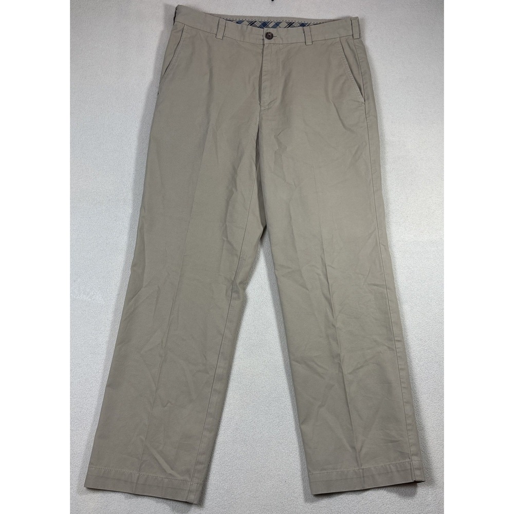 Brooks Brothers Pants Mens Size 34x30 Khaki‎ Clark Flat Front Chino Trousers